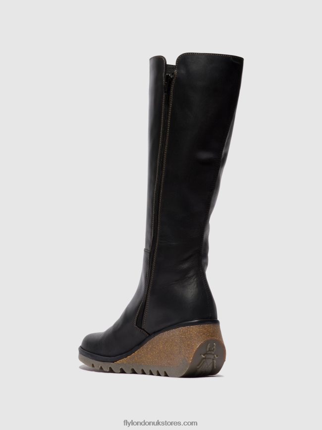 Zip Up Boots NARY328 Women Fly London 4V24RT287 BLACK
