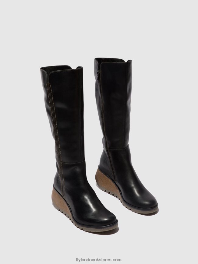 Zip Up Boots NARY328 Women Fly London 4V24RT287 BLACK