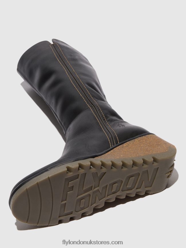 Zip Up Boots NARY328 Women Fly London 4V24RT287 BLACK