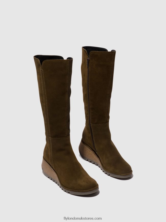 Zip Up Boots NARY328 Women Fly London 4V24RT296 SLUDGE