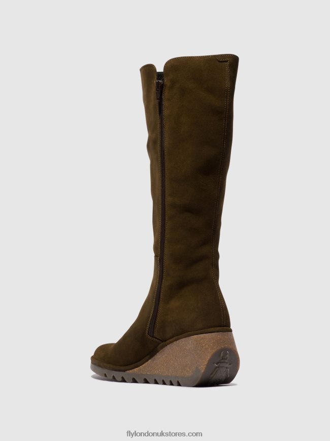Zip Up Boots NARY328 Women Fly London 4V24RT296 SLUDGE