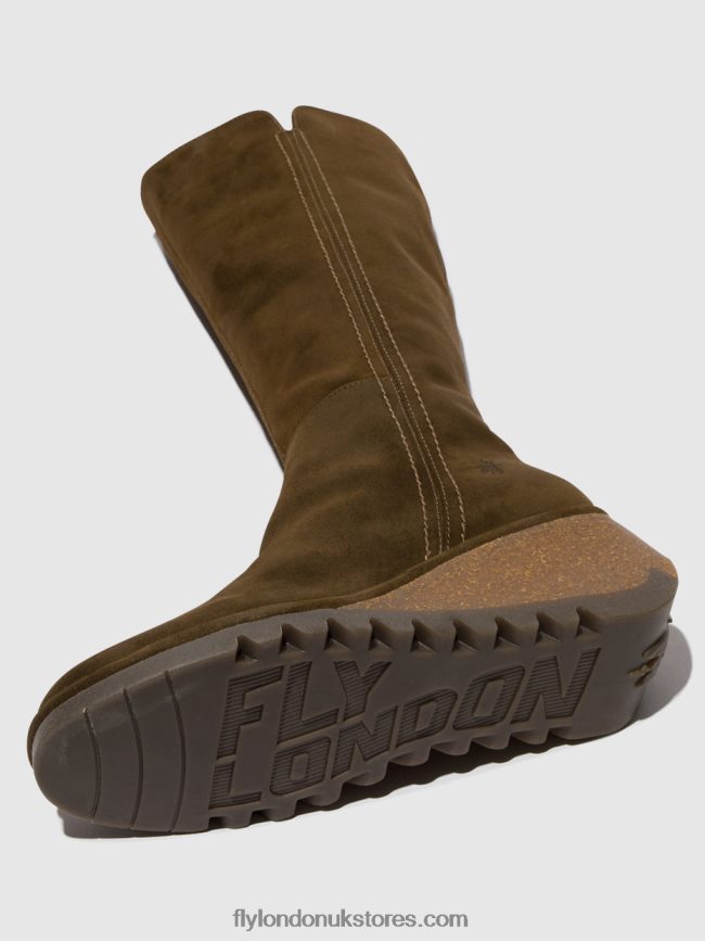Zip Up Boots NARY328 Women Fly London 4V24RT296 SLUDGE