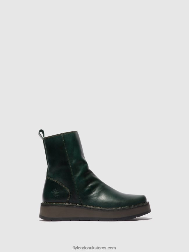 Zip Up Boots RENO053 Women Fly London 4V24RT292 PETROL