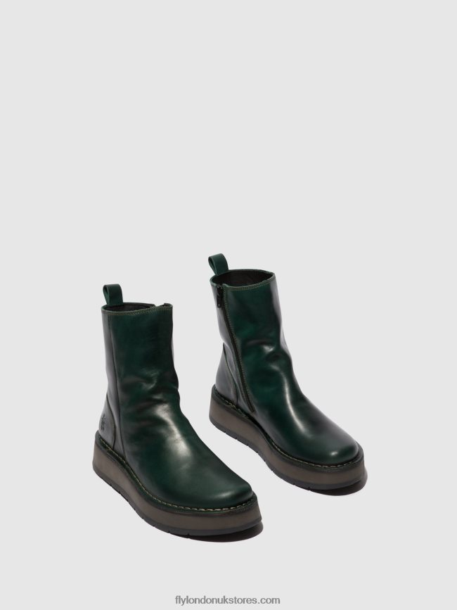 Zip Up Boots RENO053 Women Fly London 4V24RT292 PETROL