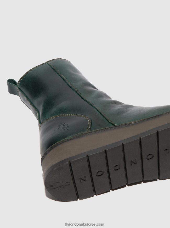 Zip Up Boots RENO053 Women Fly London 4V24RT292 PETROL
