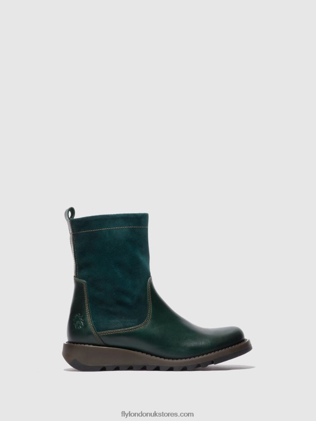 Zip Up Boots SAUK794 Women Fly London 4V24RT316 RUG/OILSUEDE PETROL