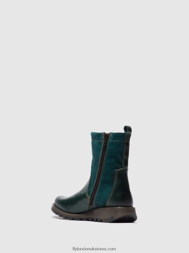 Zip Up Boots SAUK794 Women Fly London 4V24RT316 RUG/OILSUEDE PETROL