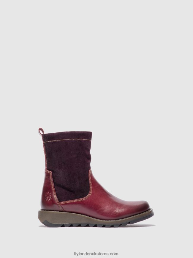 Zip Up Boots SAUK794 Women Fly London 4V24RT322 RUG/OILSUEDE PURPLE