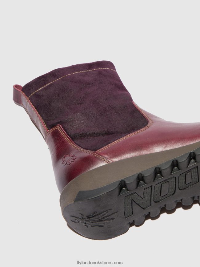 Zip Up Boots SAUK794 Women Fly London 4V24RT322 RUG/OILSUEDE PURPLE