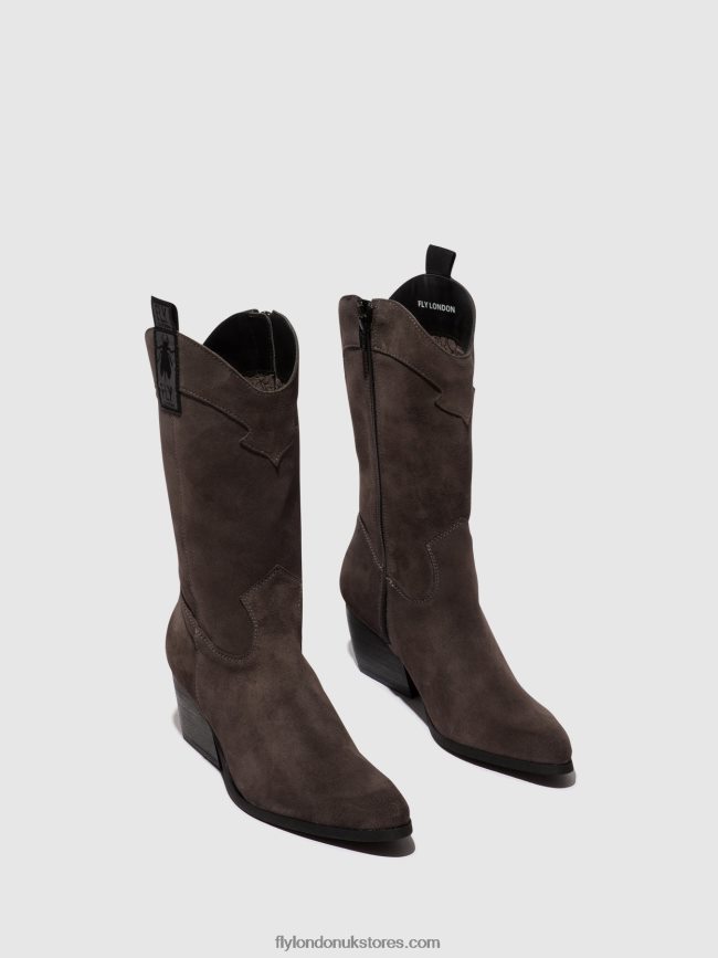 Zip Up Boots TEKE906 Women Fly London 4V24RT294 GREY