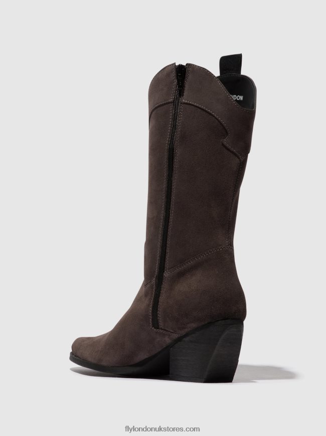 Zip Up Boots TEKE906 Women Fly London 4V24RT294 GREY
