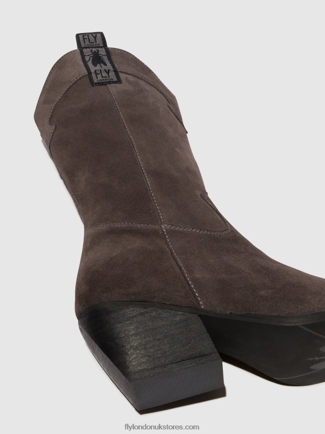 Zip Up Boots TEKE906 Women Fly London 4V24RT294 GREY