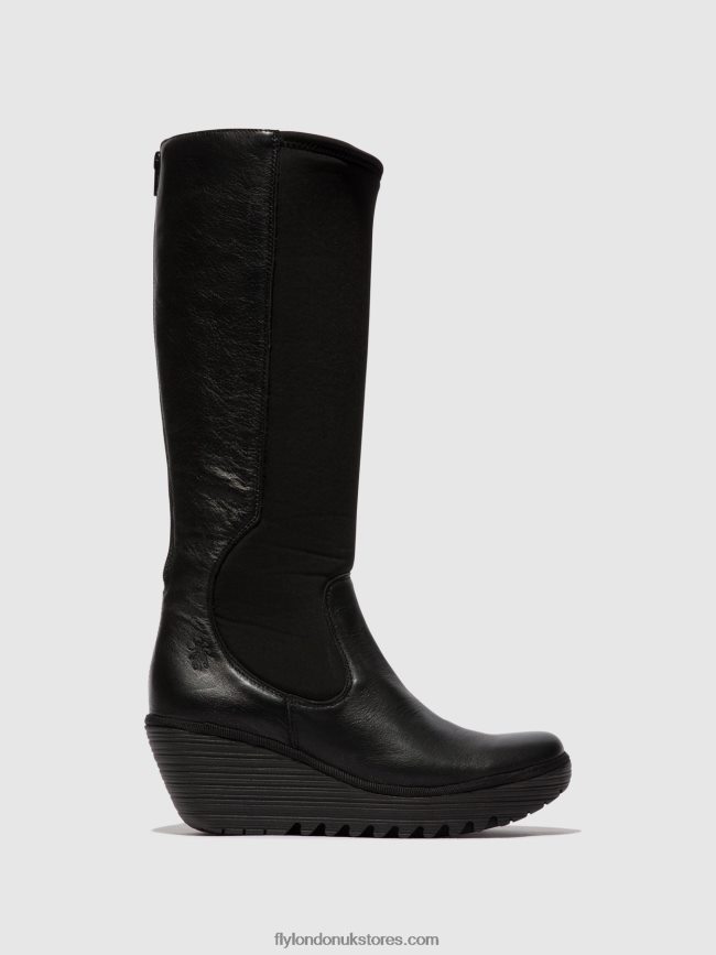 Zip Up Boots YOJA401 Women Fly London 4V24RT295 BLACK