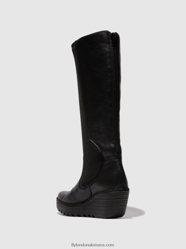 Zip Up Boots YOJA401 Women Fly London 4V24RT295 BLACK