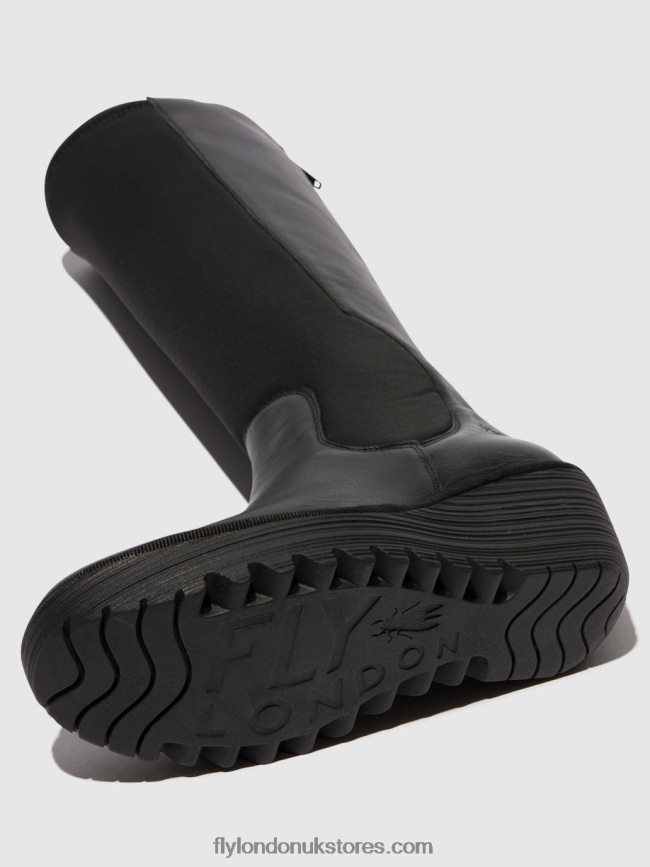 Zip Up Boots YOJA401 Women Fly London 4V24RT295 BLACK