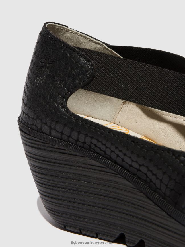 Elasticated Shoes YOLY402 Women Fly London 4V24RT684 BLACK