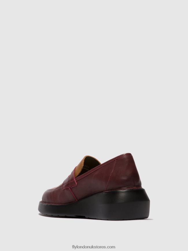 Loafers Shoes BLAR513 Women Fly London 4V24RT677 BORDEAUX/CUOIO