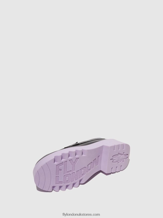 Loafers Shoes MOAT948 Women Fly London 4V24RT651 BLACK (VIOLET SOLE)