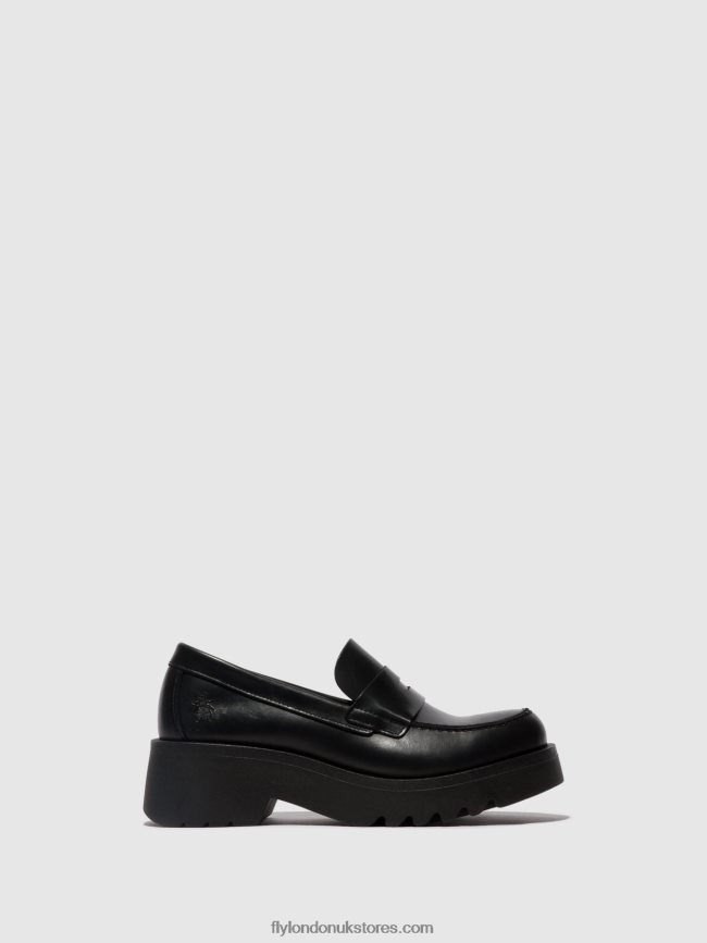 Loafers Shoes MOAT948 Women Fly London 4V24RT653 BLACK (BLACK SOLE)