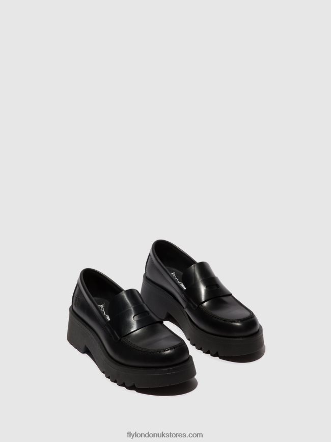 Loafers Shoes MOAT948 Women Fly London 4V24RT653 BLACK (BLACK SOLE)