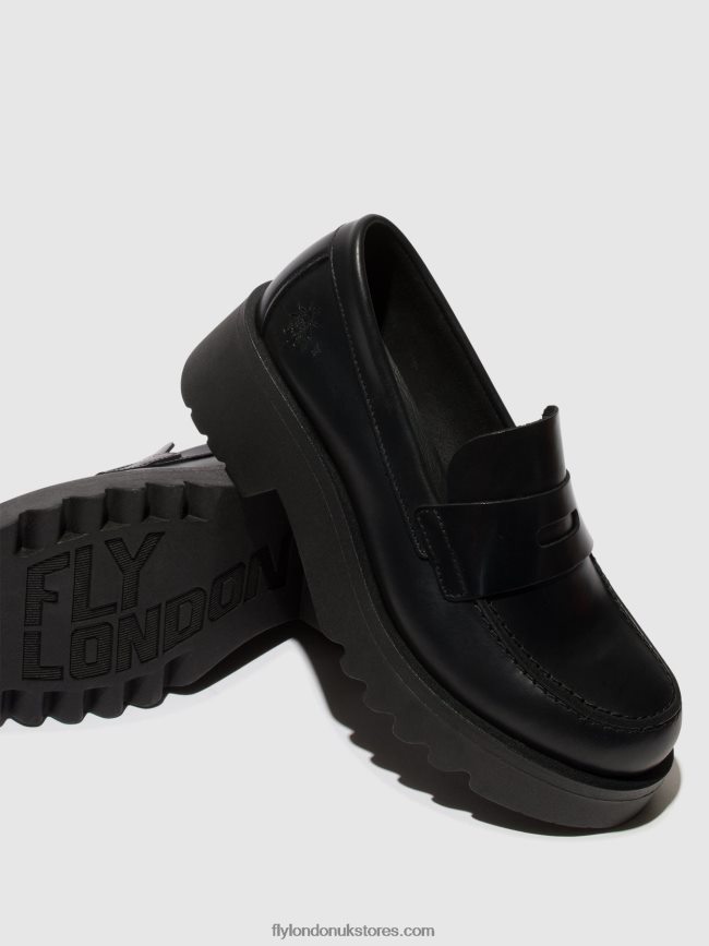 Loafers Shoes MOAT948 Women Fly London 4V24RT653 BLACK (BLACK SOLE)