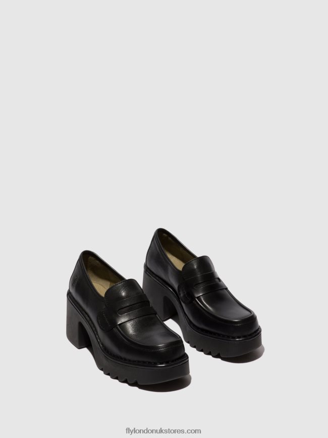 Loafers Shoes MULY252 Women Fly London 4V24RT676 BLACK