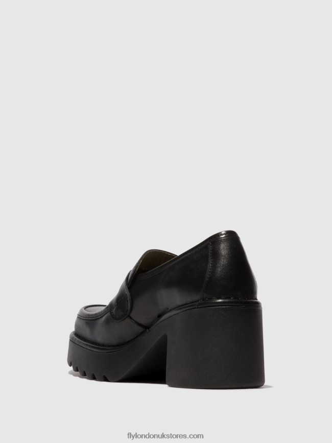 Loafers Shoes MULY252 Women Fly London 4V24RT676 BLACK