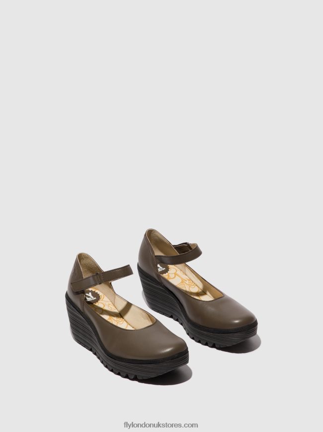 Mary Jane Shoes YAWO345 Women Fly London 4V24RT668 DK. TAUPE