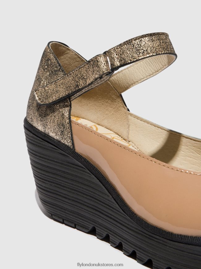Mary Jane Shoes YAWO345 Women Fly London 4V24RT671 CAPUCCINO/CHAMPAGNE