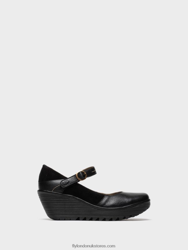 Mary Jane Shoes YUKO082 Women Fly London 4V24RT701 BLACK