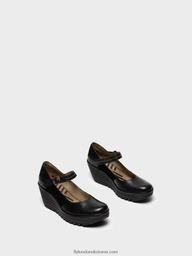 Mary Jane Shoes YUKO082 Women Fly London 4V24RT701 BLACK