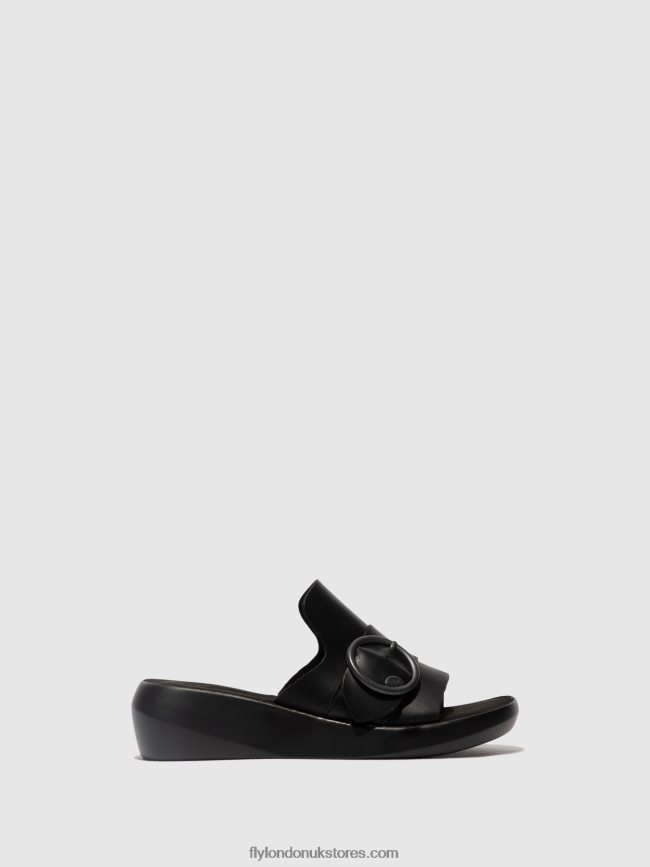 Buckle Mules BEYD925 Women Fly London 4V24RT378 BLACK