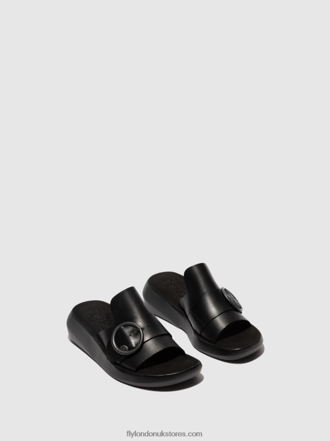 Buckle Mules BEYD925 Women Fly London 4V24RT378 BLACK