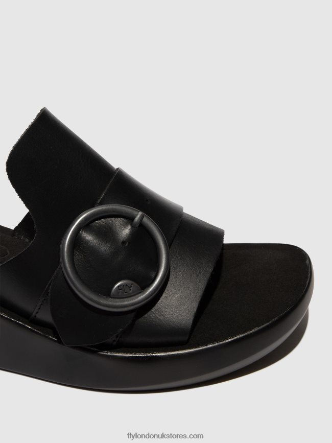 Buckle Mules BEYD925 Women Fly London 4V24RT378 BLACK