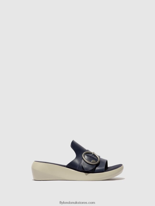 Buckle Mules BEYD925 Women Fly London 4V24RT379 BLUE