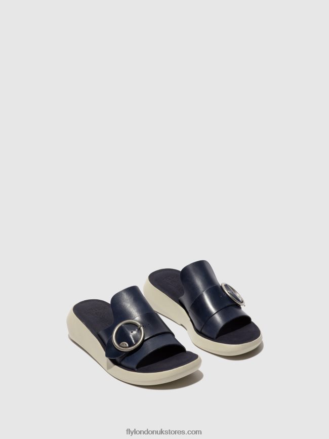 Buckle Mules BEYD925 Women Fly London 4V24RT379 BLUE