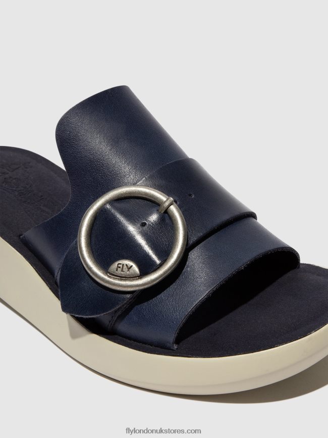 Buckle Mules BEYD925 Women Fly London 4V24RT379 BLUE