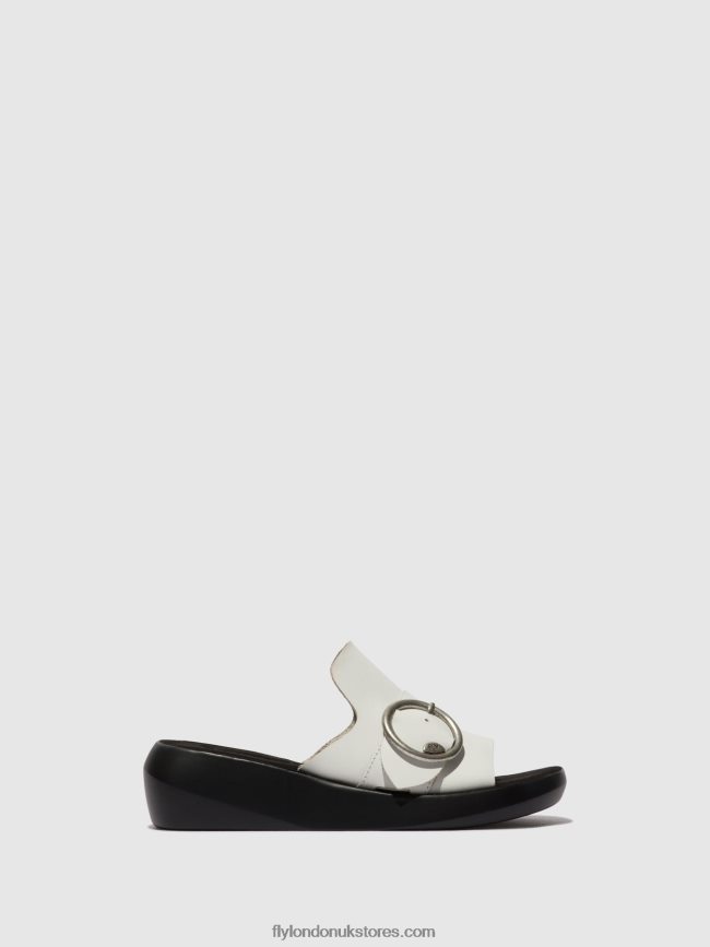 Buckle Mules BEYD925 Women Fly London 4V24RT380 OFFWHITE