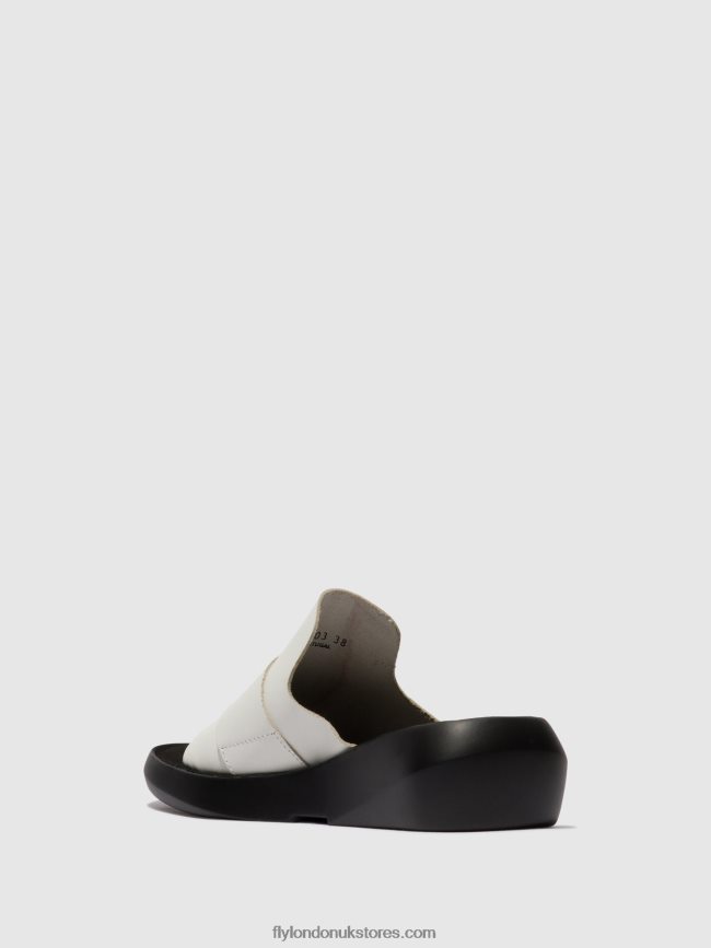 Buckle Mules BEYD925 Women Fly London 4V24RT380 OFFWHITE
