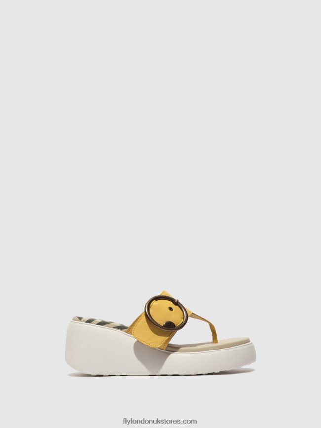 Buckle Mules DAFI938 Women Fly London 4V24RT372 YELLOW