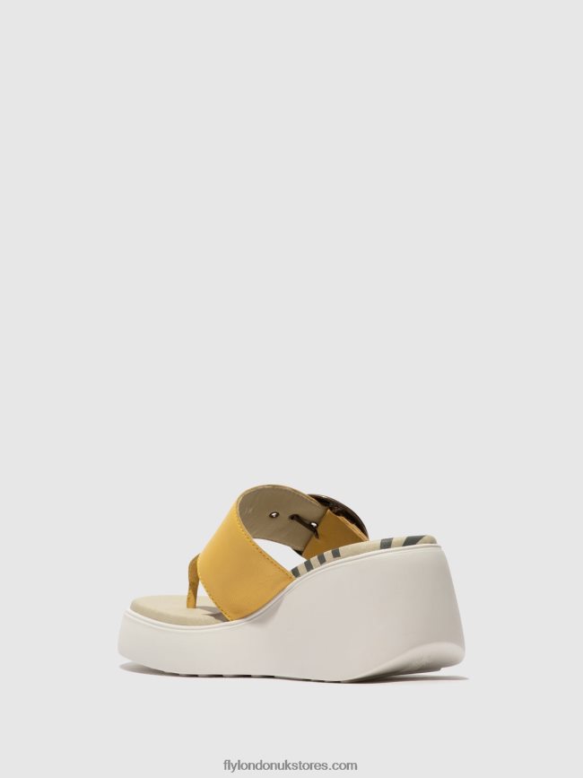 Buckle Mules DAFI938 Women Fly London 4V24RT372 YELLOW
