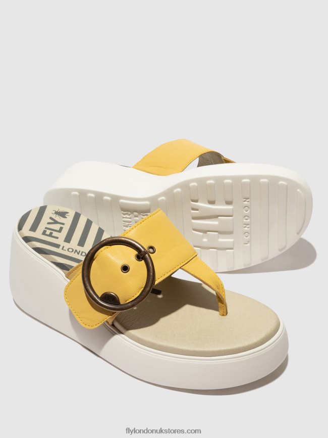 Buckle Mules DAFI938 Women Fly London 4V24RT372 YELLOW