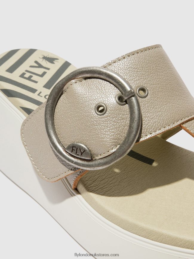 Buckle Mules DAFI938 Women Fly London 4V24RT374 SILVER
