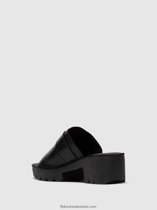 Buckle Mules EPLE519 Women Fly London 4V24RT370 BLACK