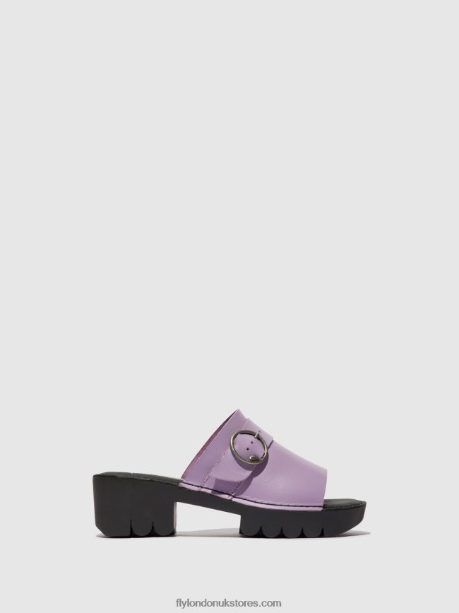 Buckle Mules EPLE519 Women Fly London 4V24RT371 VIOLET