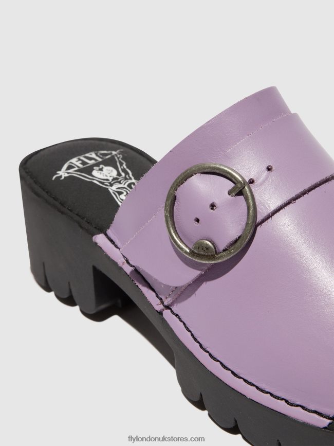Buckle Mules EPLE519 Women Fly London 4V24RT371 VIOLET