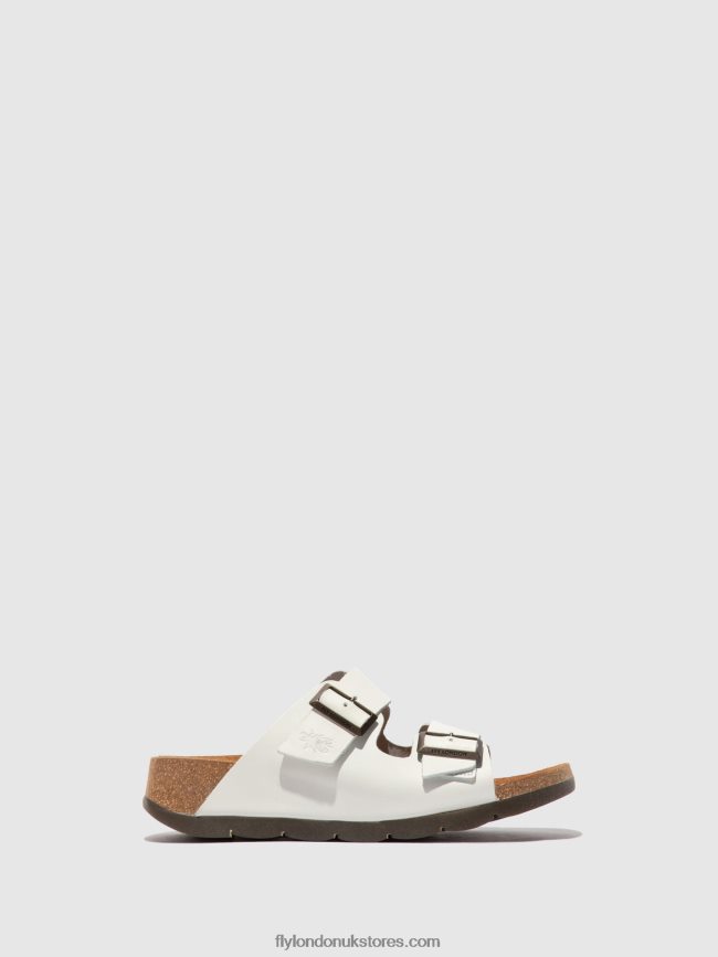 Open Toe Mules CAJA721 Women Fly London 4V24RT388 BRIDLE OFF WHITE