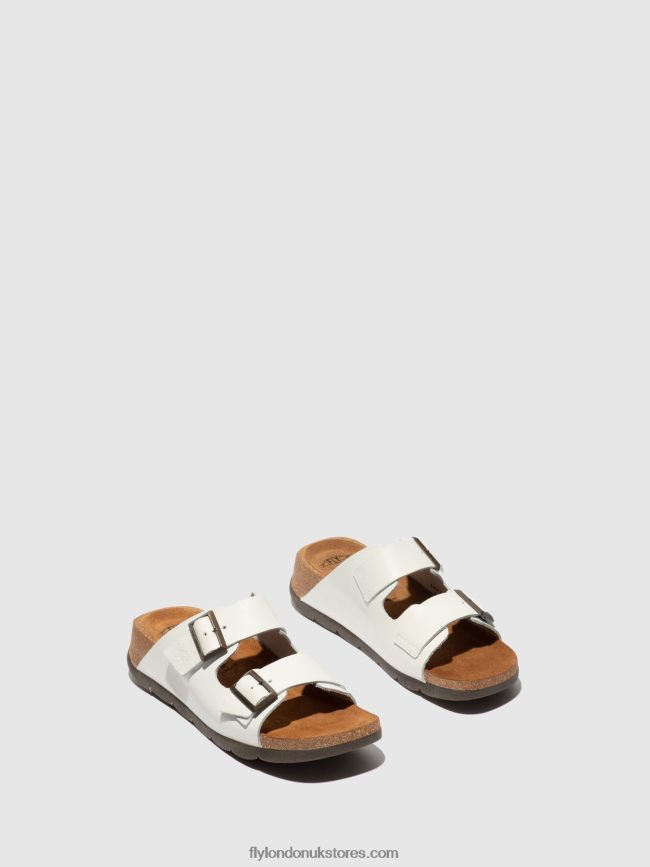 Open Toe Mules CAJA721 Women Fly London 4V24RT388 BRIDLE OFF WHITE