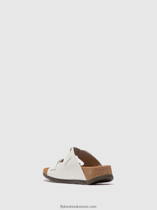 Open Toe Mules CAJA721 Women Fly London 4V24RT388 BRIDLE OFF WHITE