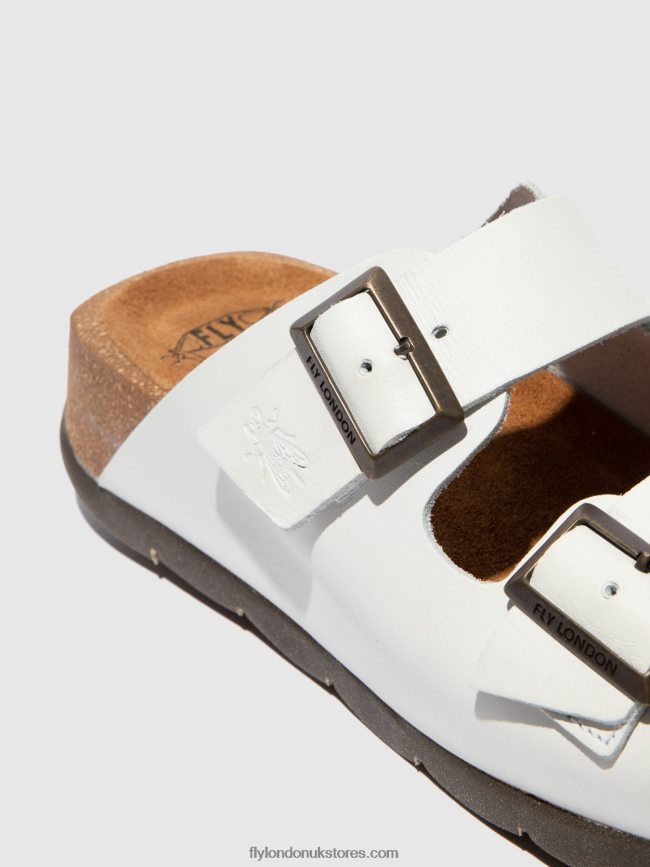 Open Toe Mules CAJA721 Women Fly London 4V24RT388 BRIDLE OFF WHITE